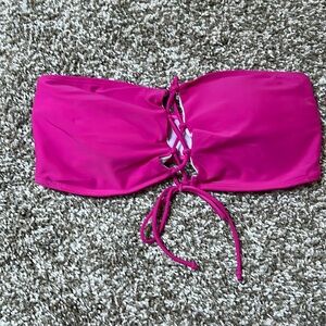 Hot pink bandeau bikini top